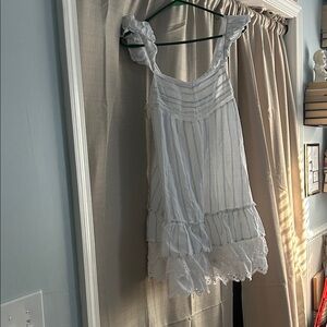 Shabby Chic Blue and White Cotton Mini Dress